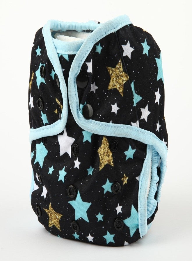 Hibaby One Size Cloth Diaper Cover Snap With Double Gusset (Blue Star) - Image 2